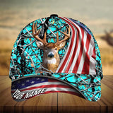 Maxcorners Premium Loralle US Flag Deer Hunting Camo Pattern 3D Multicolor Personalized Cap