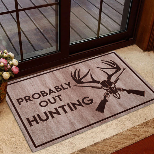 Maxcorners Hunting Rubber Doormat, Hunting Hunter Probably Our Hunting Welcome Doormat, Indoor Outdoor Door Mat, Home Decor LM1611