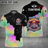 Personalized Darts Board Colorful And Grunge Style Men Dart Polo Shirts For Dawn