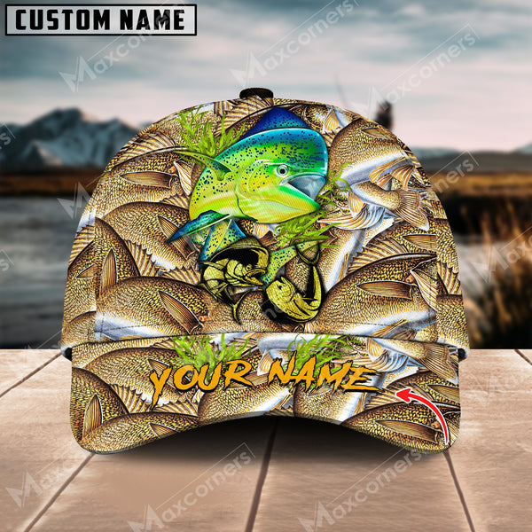 Maxcorners Personalized Mahi-Mahi Fishing Pattern Classic 3D Cap