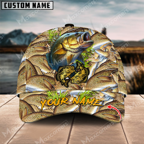Maxcorners Personalized Bass Fishing Pattern Classic 3D Cap