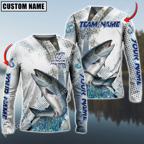 Maxcorners Chinook Fishing Water Sport Jersey Personalized Name, Team Name Long Sleeve Shirt