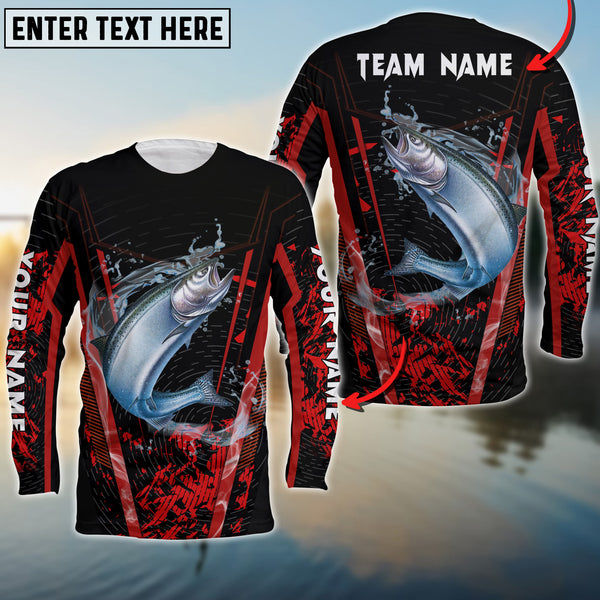 Maxcorners Chinook Fishing Red Smoke Pattern Sport Jersey Personalized Name Long Sweat Shirt