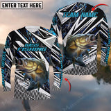 Maxcorners Bass Fishing Lighining Art Camo Pattern Sport Jersey Personalized Name And Team Name Long Sweat Shirt