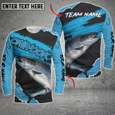 Maxcorners Chinook Fishing Graffity Fade Line Pattern Sport Jersey Personalized Name And Team Name Long Sweat Shirt