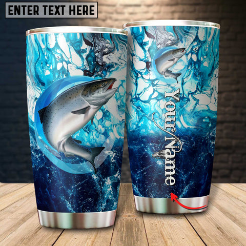 Maxcorners Chinook Fishing Color Circle Of Water Pattern Tumbler Customize Name
