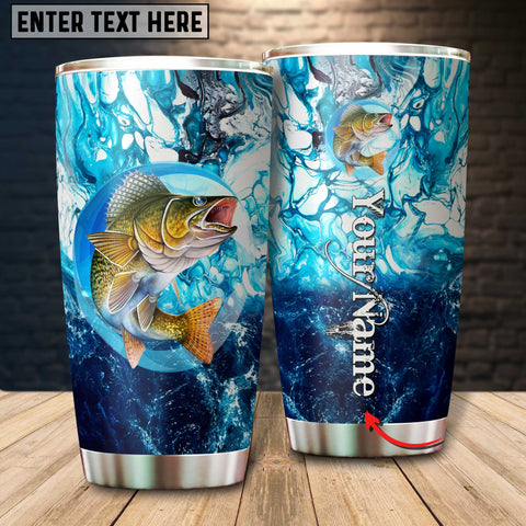 Maxcorners Walleyes Fishing Color Circle Of Water Pattern Tumbler Customize Name