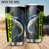 Maxcorners Marlin Fishing Green Line Tumbler Customize Name