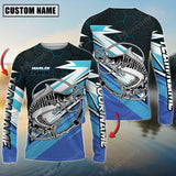 Maxcorners Marlin Fishing Hexagon Pattern Pro Sport Jersey Sun Protection Personalized Name, Team Name Long Sleeve Shirt