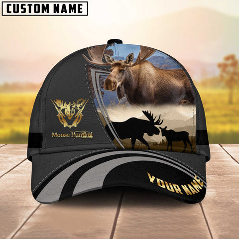 Maxcorners Majestic Moose Hunting Multicolor Personalized Name 3D Cap