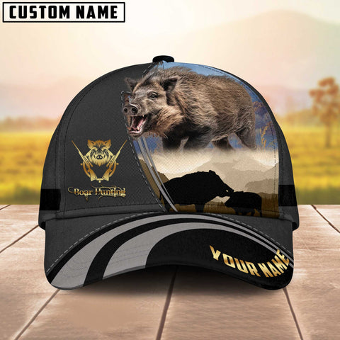 Maxcorners Majestic Boar Hunting Multicolor Personalized Name 3D Cap