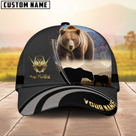 Maxcorners Majestic Bear Hunting Multicolor Personalized Name 3D Cap