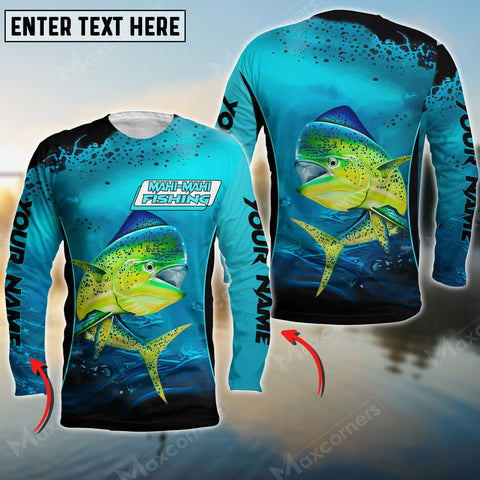 Max Corner Mahi-mahi Fishing Deep Water Art Sport Jersey Style Personalized 3D Long Sleeve Shirt