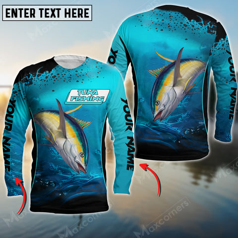 Max Corner Tuna Fishing Deep Water Art Sport Jersey Style Personalized 3D Long Sleeve Shirt