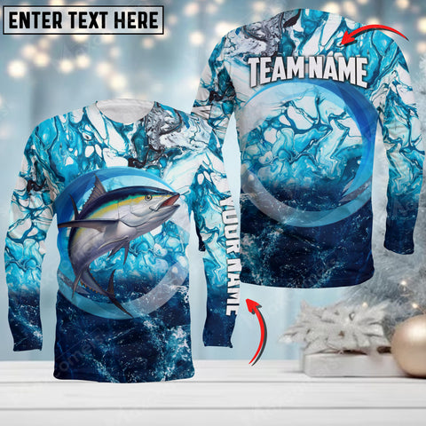Max Corner Tuna Fishing Circle Of Water Art Sport Jersey Style Personalized 3D Long Sleeve Shirt