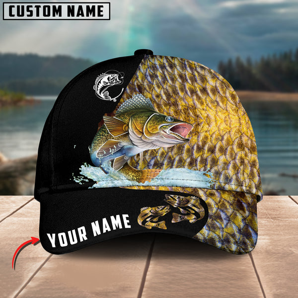 Maxcorners Personalized Walleye Fishing Classic 3D Cap