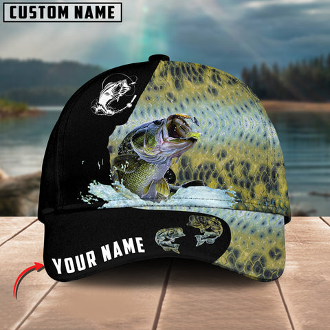 Maxcorners Personalized Large Mouth Bass Fishing Classic 3D Cap