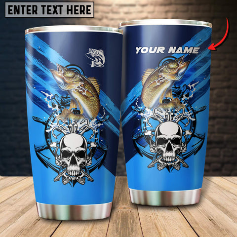 Maxcorners Walleyes Fishing Skull Art Tumbler Customize Name