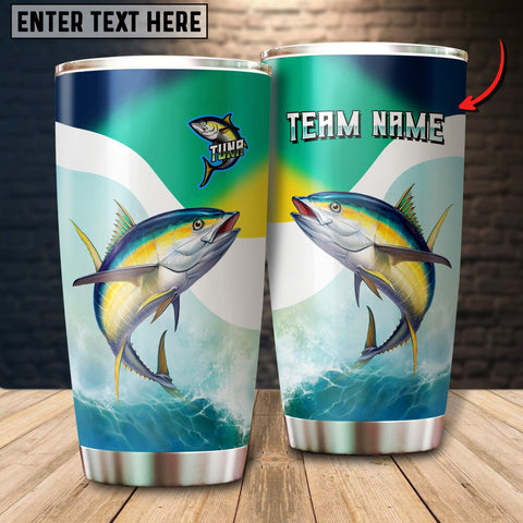 Maxcorners Tuna Fishing Water Art Color Skin Pattern Tumbler Customize Name