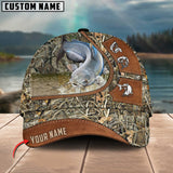 Maxcorners Personalized Catfish Fishing Nature Leather Pattern Classic 3D Cap