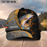 Maxcorners Personalized Trout Fish Fishing Peaked Retro Classic 3D Cap