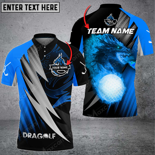 Maxcorners Dragolf For Golf Lovers Multicolor Option Customized Name 3D Shirt