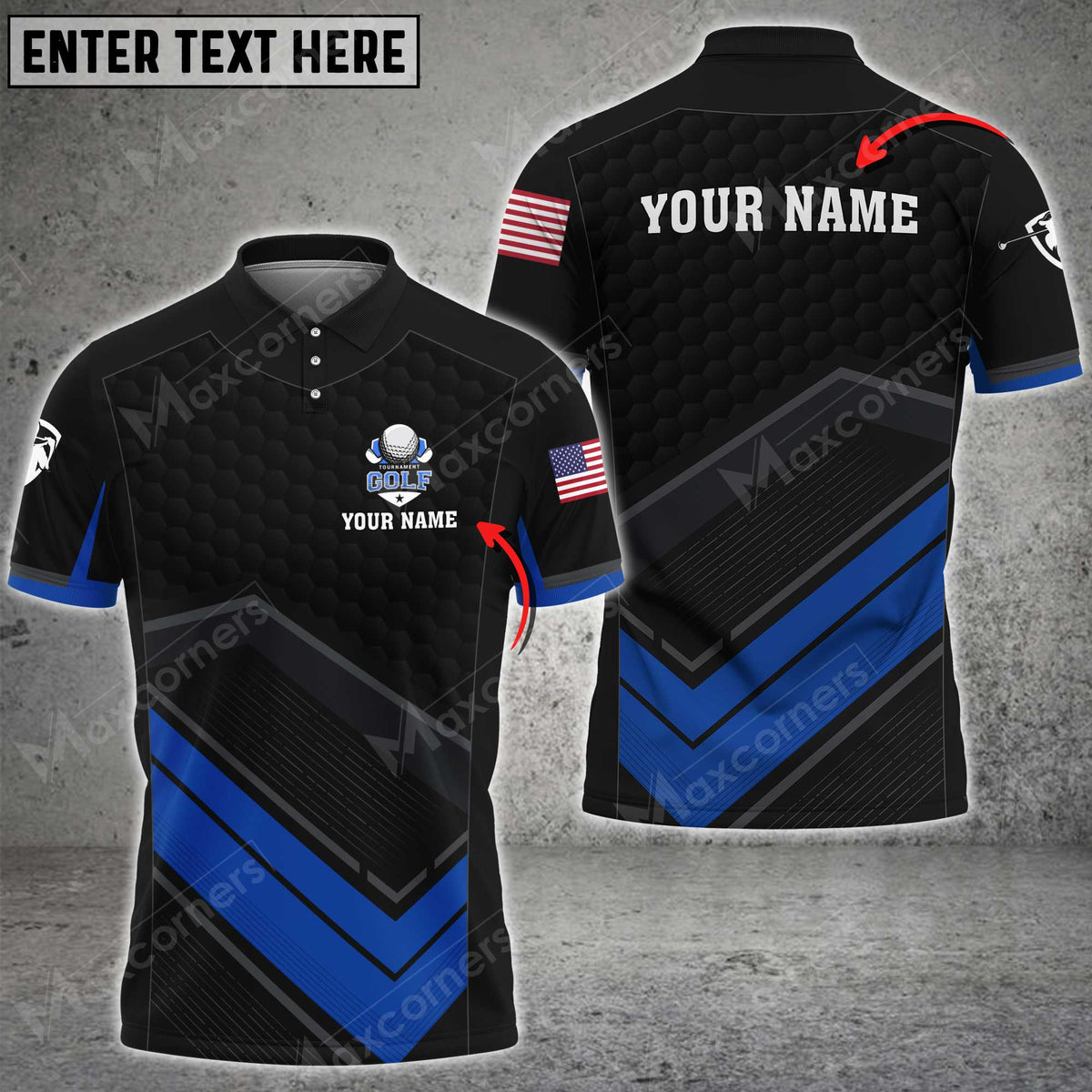 MaxCorners Customized Name Golf Multicolor SWAT Nation Pro Jersey Custom 3D Polo Shirt