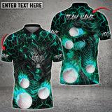 MaxCorners Fire Dragon Golf Ball Multicolor Option Customized Name And Team Name 3D Polo Shirt (4 Colors)