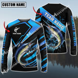 Maxcorners Marlin Fishing Blue Water Pro Sport Jersey Sun Protection Personalized Name, Team Name Long Sleeve Shirt