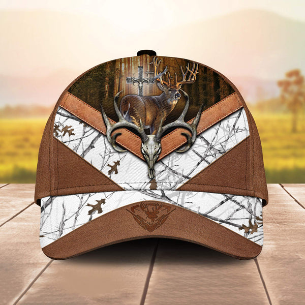Maxcorners Cross Deer Hunting X-Leather Personalized Hats 3D Multicolored