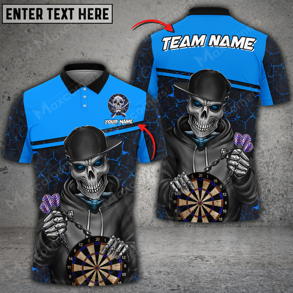 Maxcorners Darts Skull Magma Pattern Color Options Personalized Name, Team Name Unisex 3D Shirt