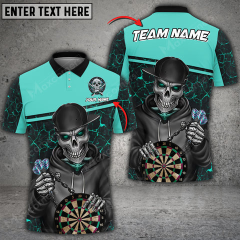 Maxcorners Darts Skull Magma Pattern Color Options Personalized Name, Team Name Unisex 3D Shirt