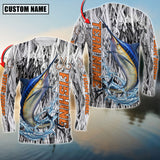 Maxcorners Marlin Fishing Grass Camo Pattern Premium Personalized Name And Team Name Long Sweat Shirt