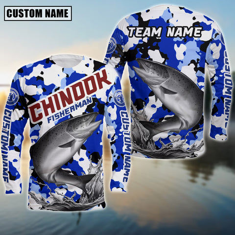 Maxcorners Chinook Fishing Tournament Personalized Name And Team Name Long Sweat Shirt
