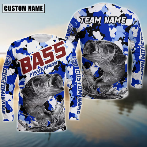 Maxcorners Bass Fishing Tournament Personalized Name And Team Name Long Sweat Shirt