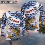 Maxcorners Walleyes Fishing Blue Camo Pattern, Walleyes Fishing Jerseys Personalized Name And Team Name Long Sweat Shirt