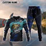 Max Corners Bass Fishing Sport Jersey Navy Personalized Name Combo Hoodie & Sweatpant
