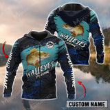 Max Corners Walleyes Fishing Sport Jersey Navy Personalized Name Combo Hoodie & Sweatpant