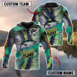 Max Corners Tuna Fishing Sport Jersey Green Personalized Name and Team Name Combo Hoodie & Sweatpant