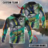Max Corners Tuna Fishing Sport Jersey Green Personalized Name and Team Name Combo Hoodie & Sweatpant