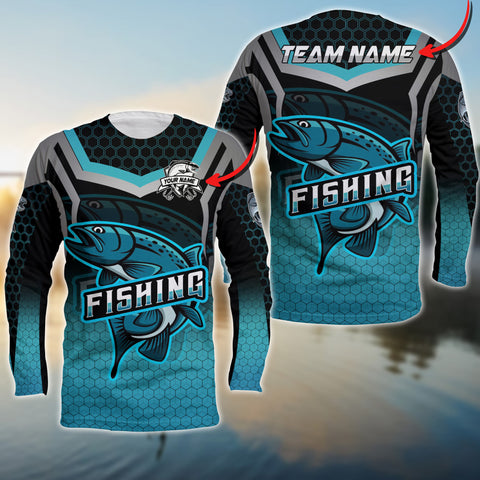 Maxcorners Chinook Fishing Art Uniform Fishing Skin Pattern Sport Jersey Personalized Name And Team Name Long Sweat Shirt