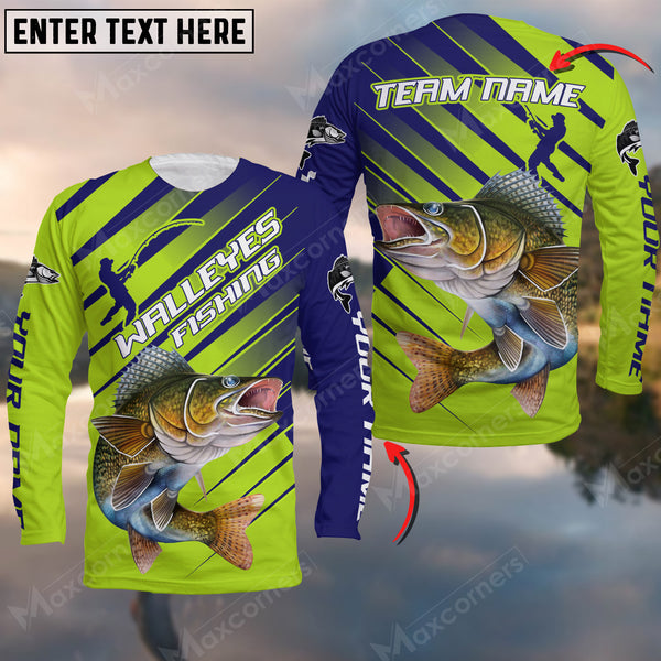 Maxcorners Walleyes Fishing Tournament,Walleyes Fishing Jerseys Personalized Name And Team Name Long Sweat Shirt