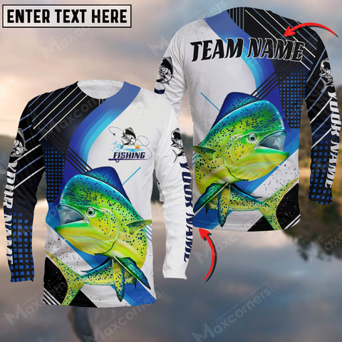 Maxcorners Mahi-Mahi Fishing Sun Protection Personalized Name And Team Name Long Sweat Shirt