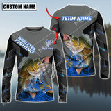 Maxcorners Walleyes Fishing Blue Water Pro Sport Jersey Sun Protection Personalized Name And Team Name Long Sleeve Shirt