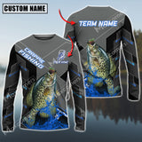 Maxcorners Crappie Fishing Blue Water Pro Sport Jersey Sun Protection Personalized Name And Team Name Long Sleeve Shirt