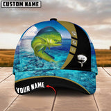 Maxcorners Personalized Mahi-Mahi Fishing Water Pattern Classic 3D Cap