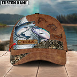 Maxcorners Personalized Chinook Fishing Skin Leather Pattern Classic 3D Cap