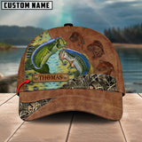 Maxcorners Personalized Bass Fishing Skin Leather Pattern Classic 3D Cap