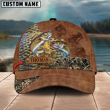 Maxcorners Personalized Walleyes Fishing Skin Leather Pattern Classic 3D Cap