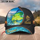 Maxcorners Personalized Mahi-mahi Premium Leather Pattern Classic 3D Cap